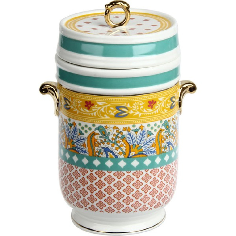Eliana Bone China Desenli Porselen Kulplu Kavanoz 22CM Saklama Kapları Fiyatı