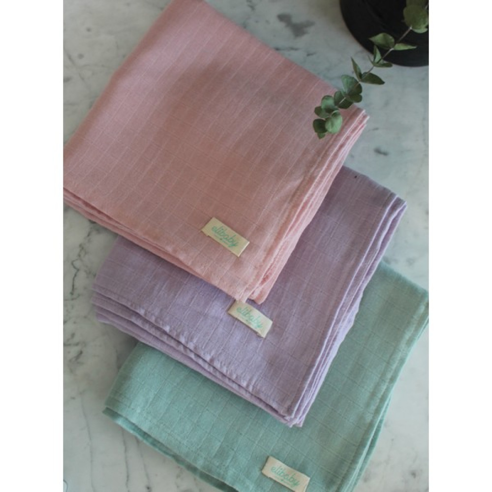 Elibaby 3’lü %100 Pamuk Müslin Örtü Seti Kız Bebek (3 Adet 90x100cm) - Pudra Pembe - Lavanta - Nil Yeşili Hamilelik ve Emzirme Fiyatı
