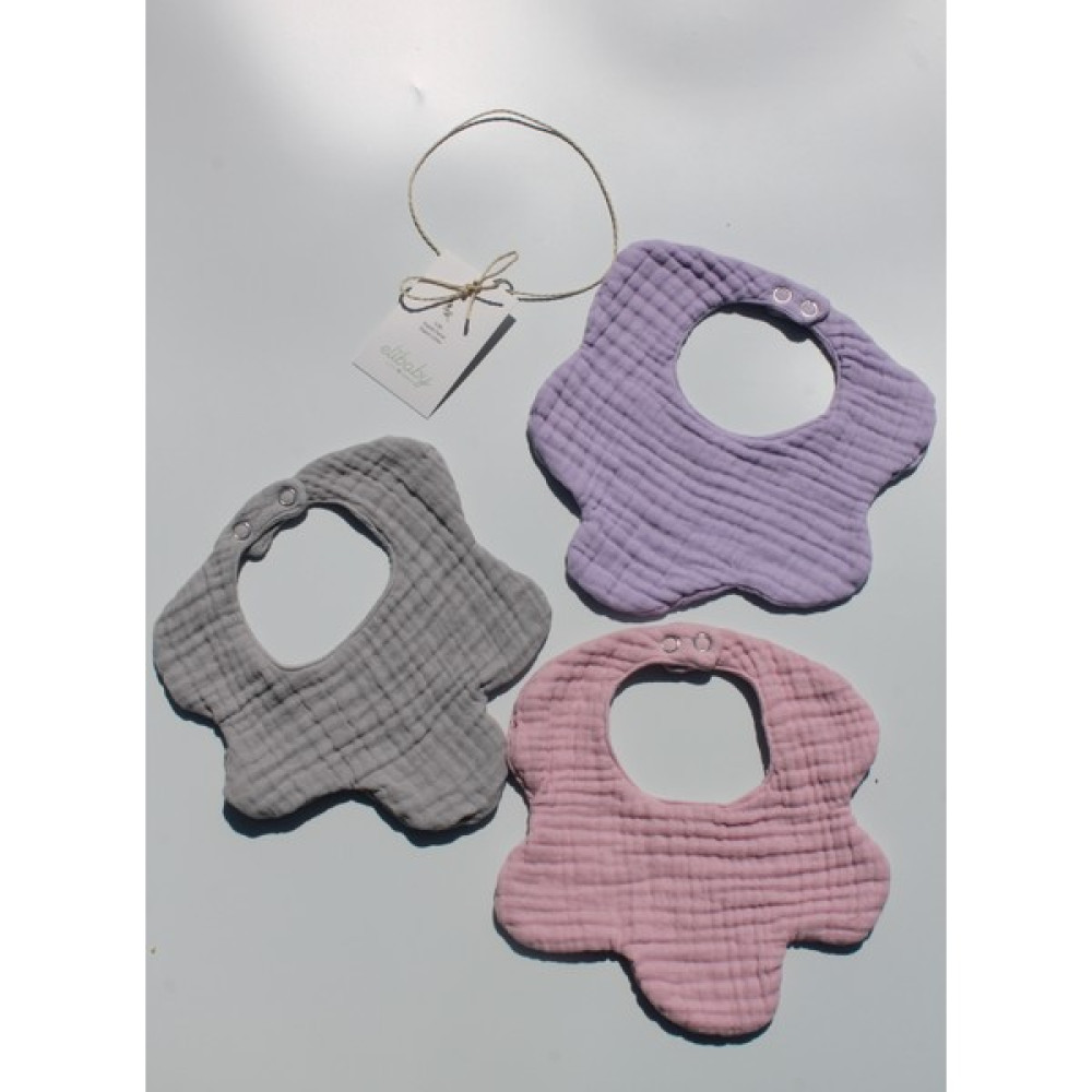 Elibaby 3'lü Pamuk 8 Katlı Multi Müslin Çiçek Kız Bebek Salya Mama Önlüğü,yakalık (Model2) - 0 - 2 Yaş - Pembe - Mor - Yeşil Mama Önlüğü Fiyatı