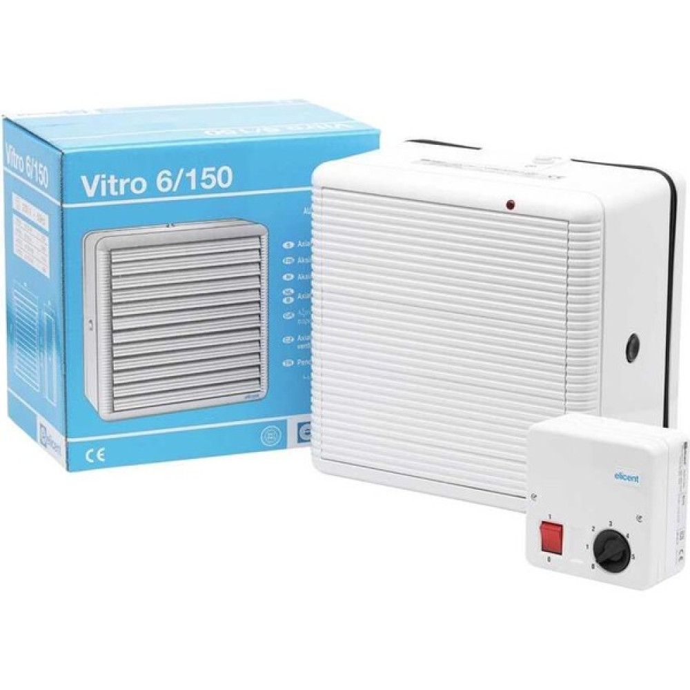 Elicent Vitro 6/150 Pencere ve Duvar Tipi Aksiyal Fan Tek Yönlü 300 M3H + Hız Anahtarlı Kontrol Paneli - Tek Ebat - Beyaz Aspiratörler Fiyatı
