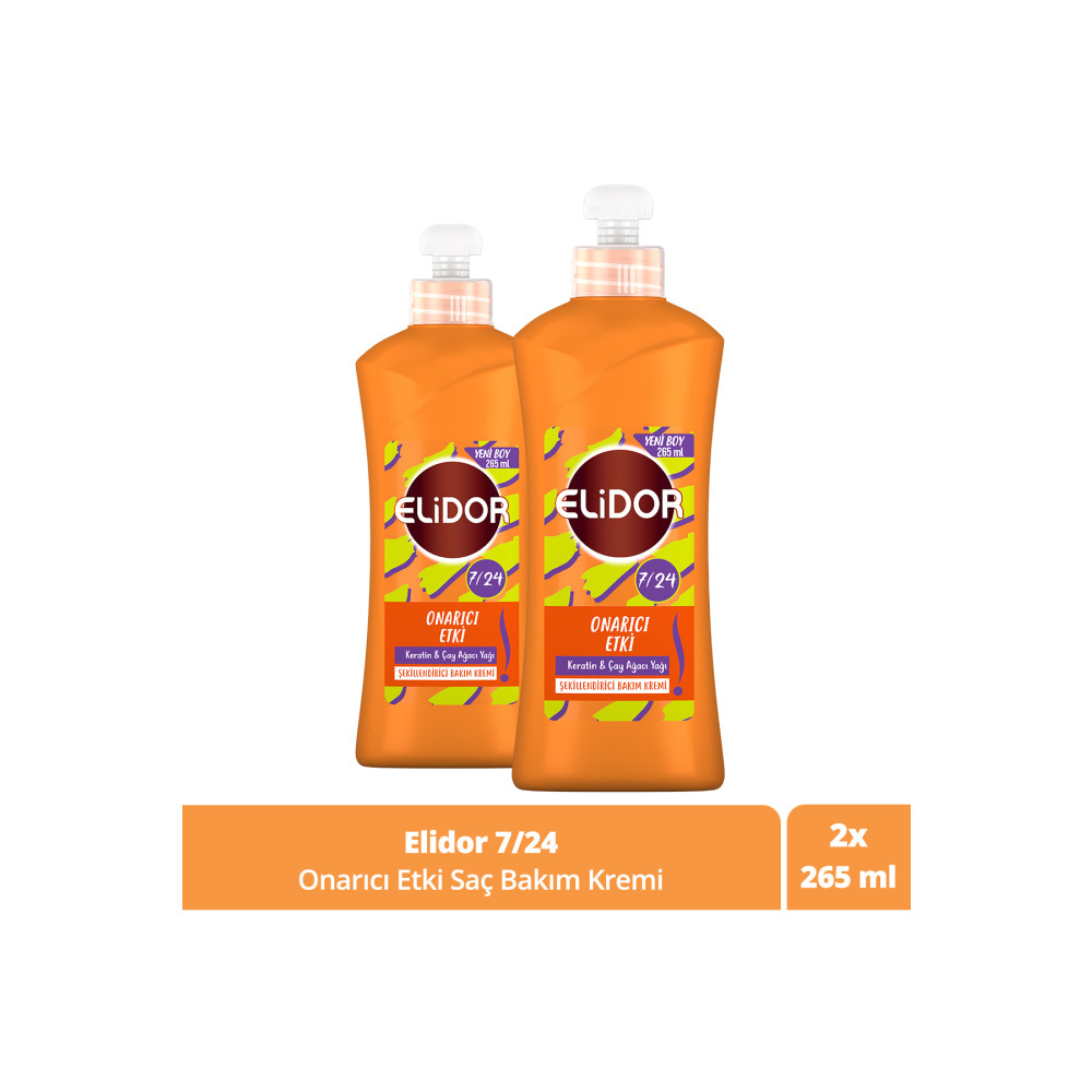 Elidor 7/24 Şekillendirici Saç Bakım Kremi Onarıcı Etki Keratin & Çay Ağacı Yağı 265 ml X2 Adet Şampuan ve Saç Kremi Fiyatı