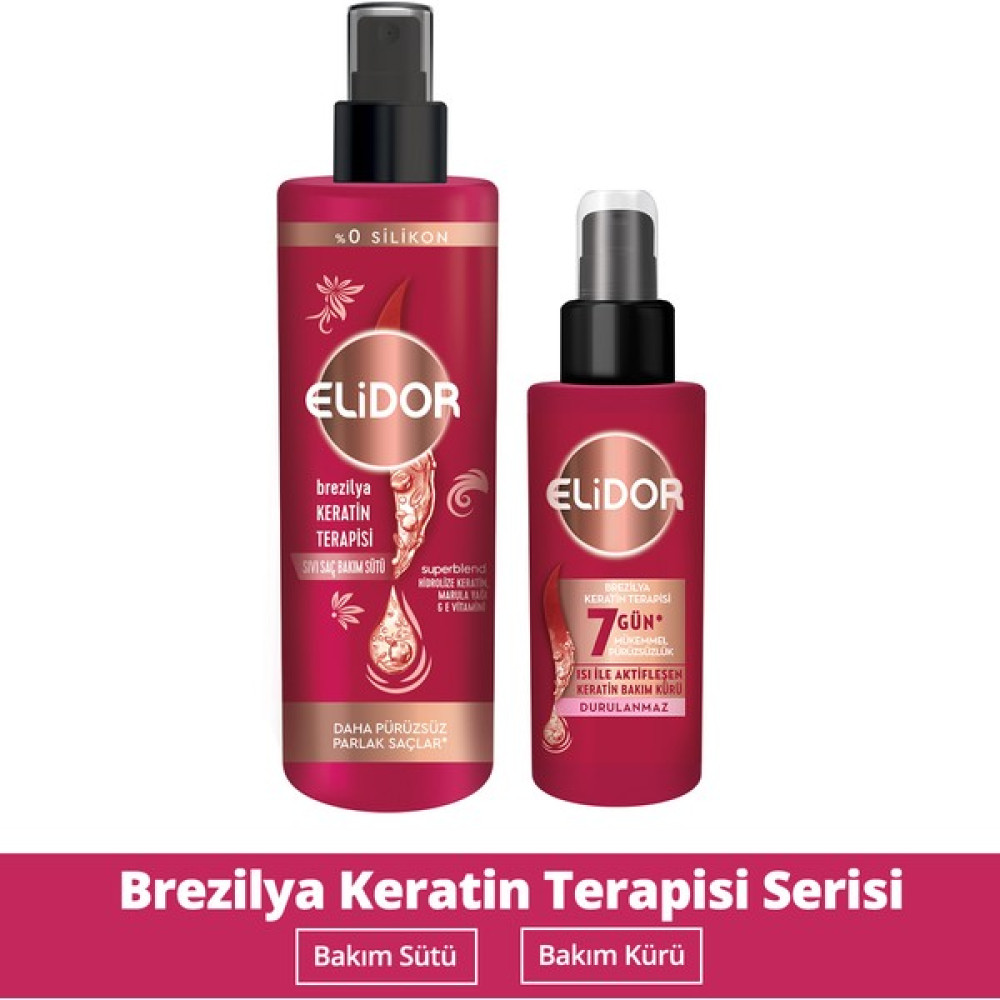Elidor Brezilya Keratin Terapisi Saç Bakım Serisi 2'li Set - Renkli Saç Şekillendirici Sprey Fiyatı