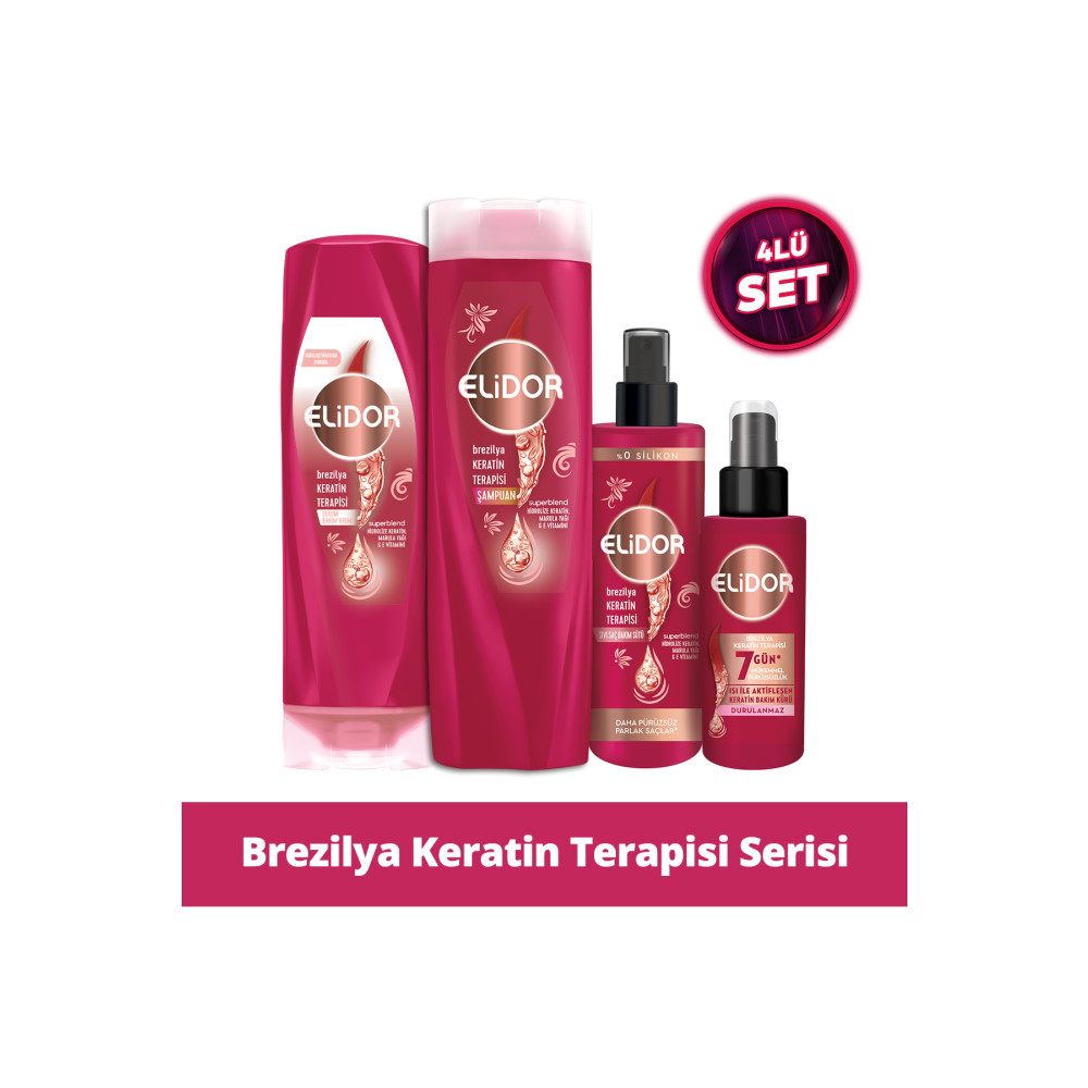 Elidor Brezilya Keratin Terapisi Saç Bakım Serisi 4lü Set Saç Bakım Maskeleri & Serumlar & Spreyler Fiyatı