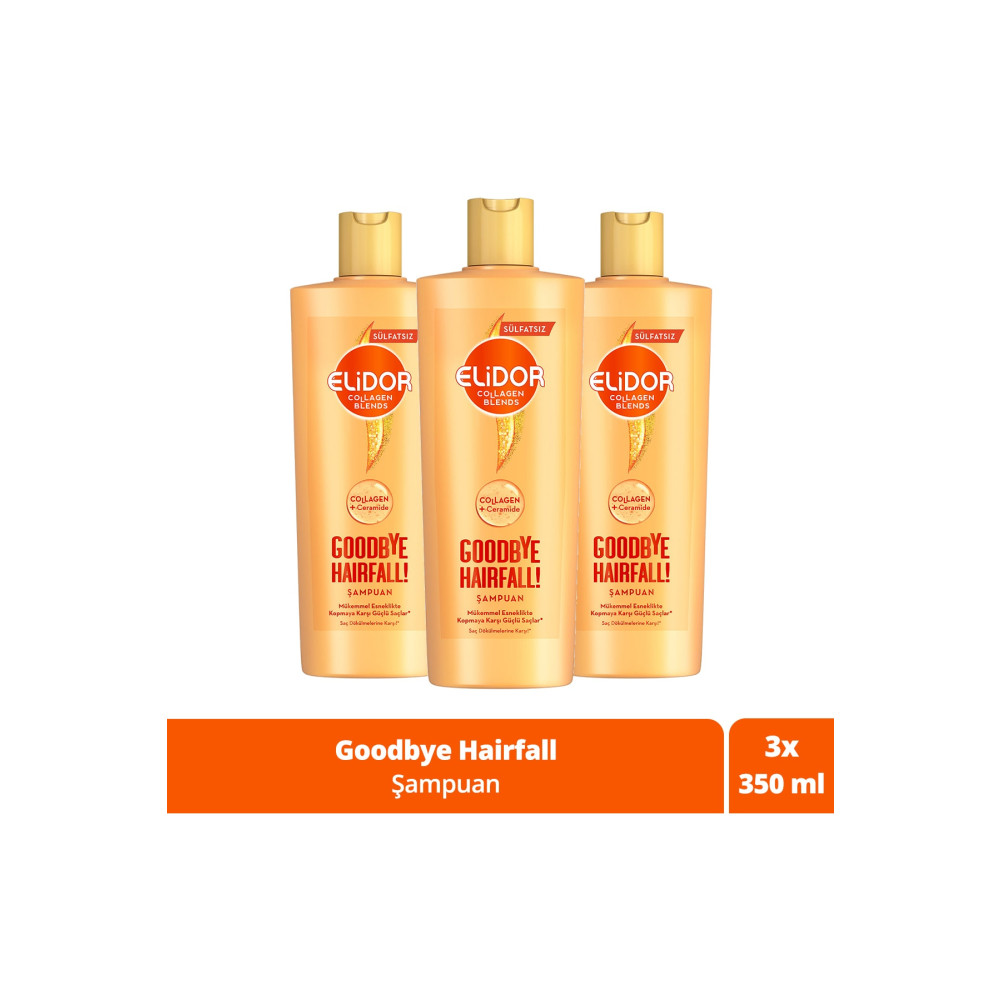 Elidor Collagen Blends Sülfatsız Saç Bakım Şampuanı Goodbye Hairfall 350 ml x3 Şampuan ve Saç Kremi Fiyatı