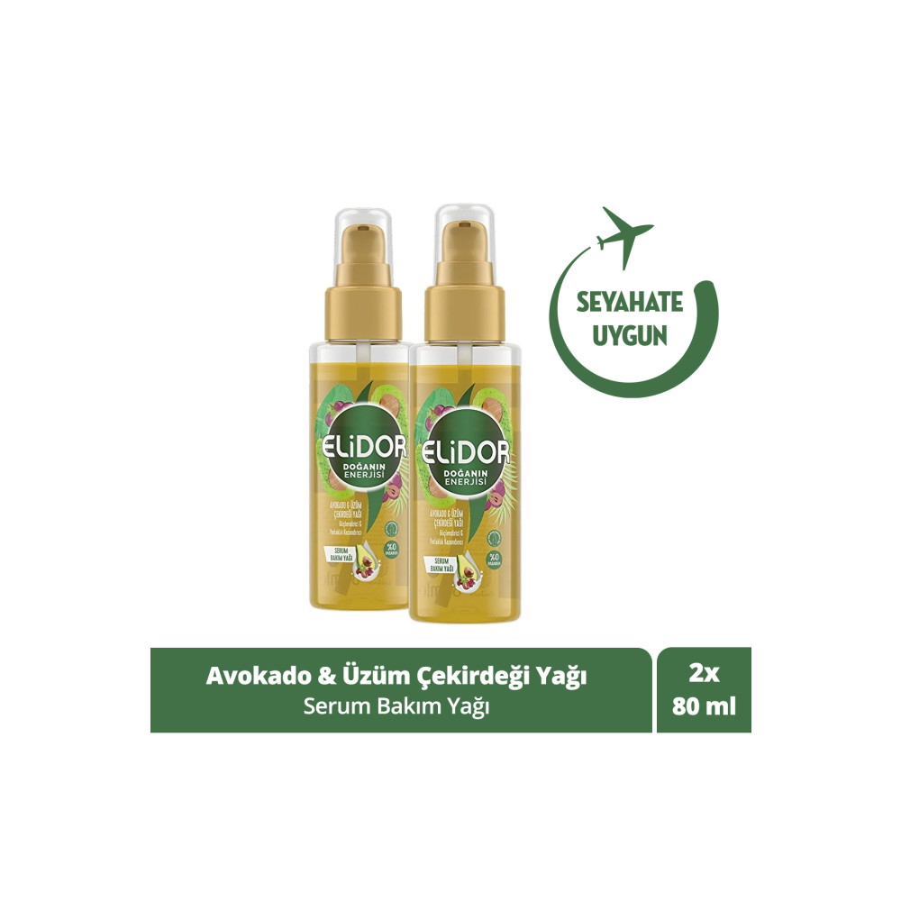 Elidor Doğanın Enerjisi Serum Saç Bakım Yağı Avokado Ve Üzüm Çekirdeği Yağı 80ml X2 Adet Saç Bakım Maskeleri & Serumlar & Spreyler Fiyatı