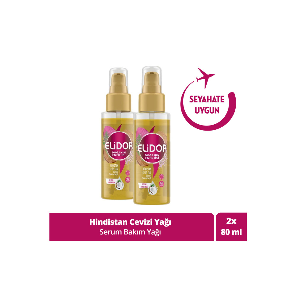 Elidor Doğanın Enerjisi Serum Saç Bakım Yağı Hindistan Cevizi Yağı 80 ml X2 Adet Saç Bakım Maskeleri & Serumlar & Spreyler Fiyatı