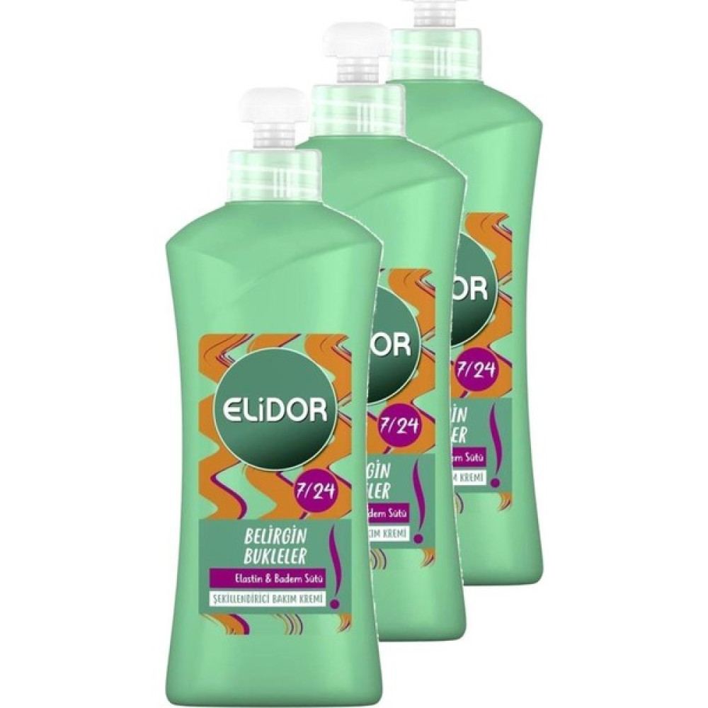 Elidor Elidor 7/24 Saç Bakım Kremi Belirgin Bukleler 300 ml 3'lü Paket Saç Şekillendirici Krem Fiyatı
