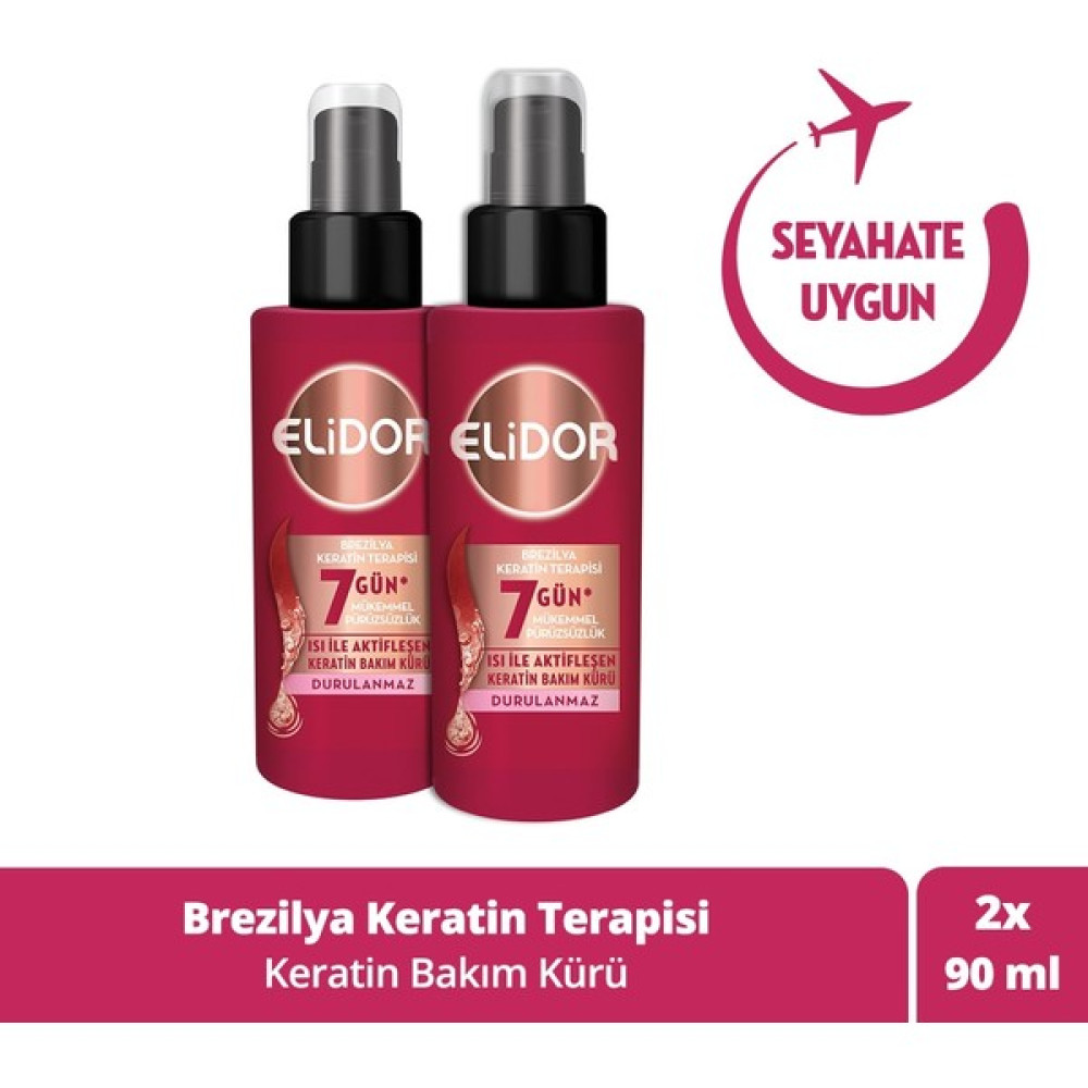 Elidor Isı ile Aktifleşen Keratin Bakım Kürü Brezilya Keratin Terapisi 90 ml X2 - Renkli Saç Şekillendirici Sprey Fiyatı