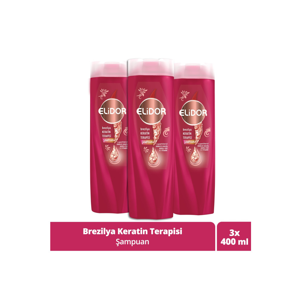 Elidor Şampuan Brezilya Keratin Terapisi Hidrolize Keratin Marula Yağı E Vitamini 400 ml x3 Şampuan ve Saç Kremi Fiyatı