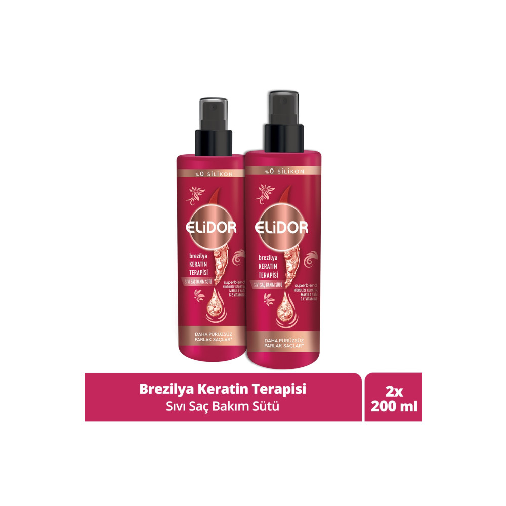 Elidor Sıvı Saç Bakım Sütü Brezilya Keratin Terapisi 200 ml x2 Saç Bakım Maskeleri & Serumlar & Spreyler Fiyatı