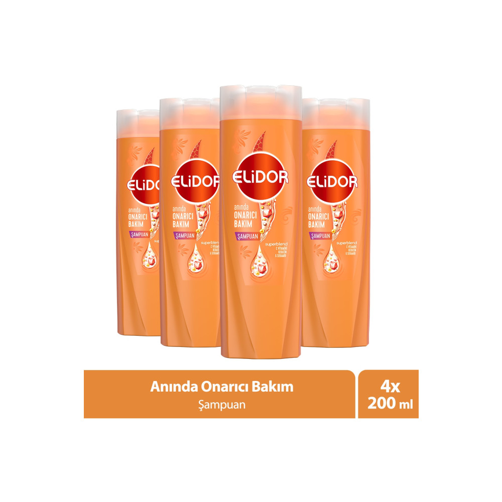 Elidor Superblend Saç Bakım Şampuanı Anında Onarıcı Bakım C Vitamini Keratin Seramid 200 Ml X4 Şampuan ve Saç Kremi Fiyatı