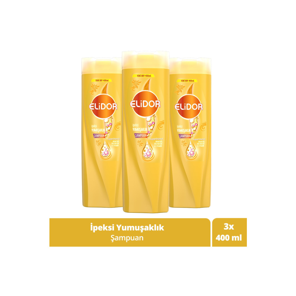 Elidor Superblend Saç Bakım Şampuanı İpeksi Yumuşaklık Argan Yağı İpek Proteini C Vitamini 400 ml x3 Şampuan ve Saç Kremi Fiyatı