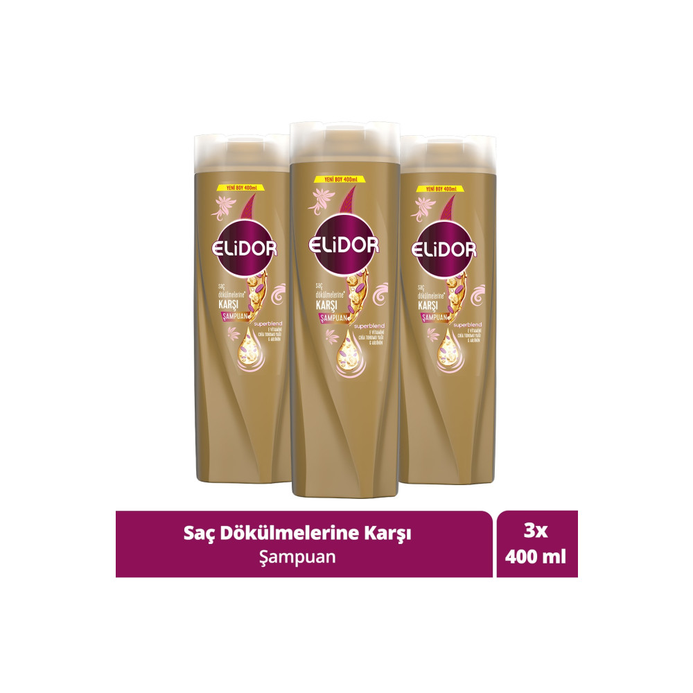 Elidor Superblend Saç Bakım Şampuanı Saç Dökülmelerine Karşı 400 ml x3 Adet Şampuan ve Saç Kremi Fiyatı