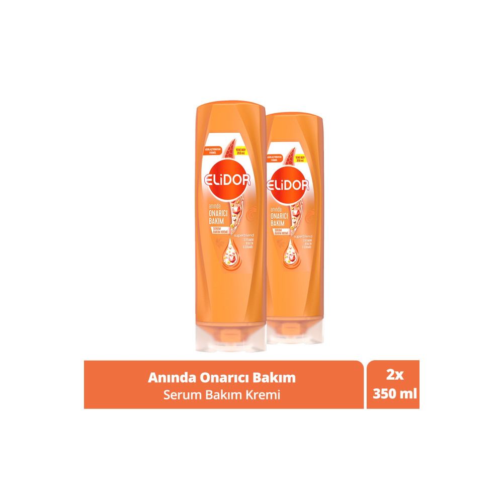 Elidor Superblend Serum Bakım Kremi Anında Onarıcı Bakım C Vitamini Keratin Seramid 350 ml x 2 Şampuan ve Saç Kremi Fiyatı