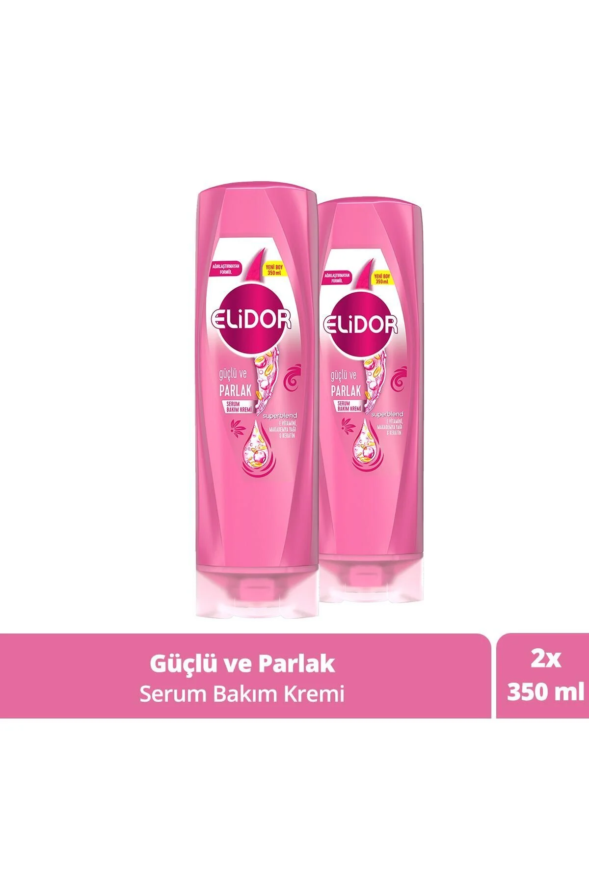 Elidor Superblend Serum Bakım Kremi Güçlü Ve Parlak E Vitamini Makademya Yağı & Keratin 350 ml X2" Şampuan ve Saç Kremi Fiyatı