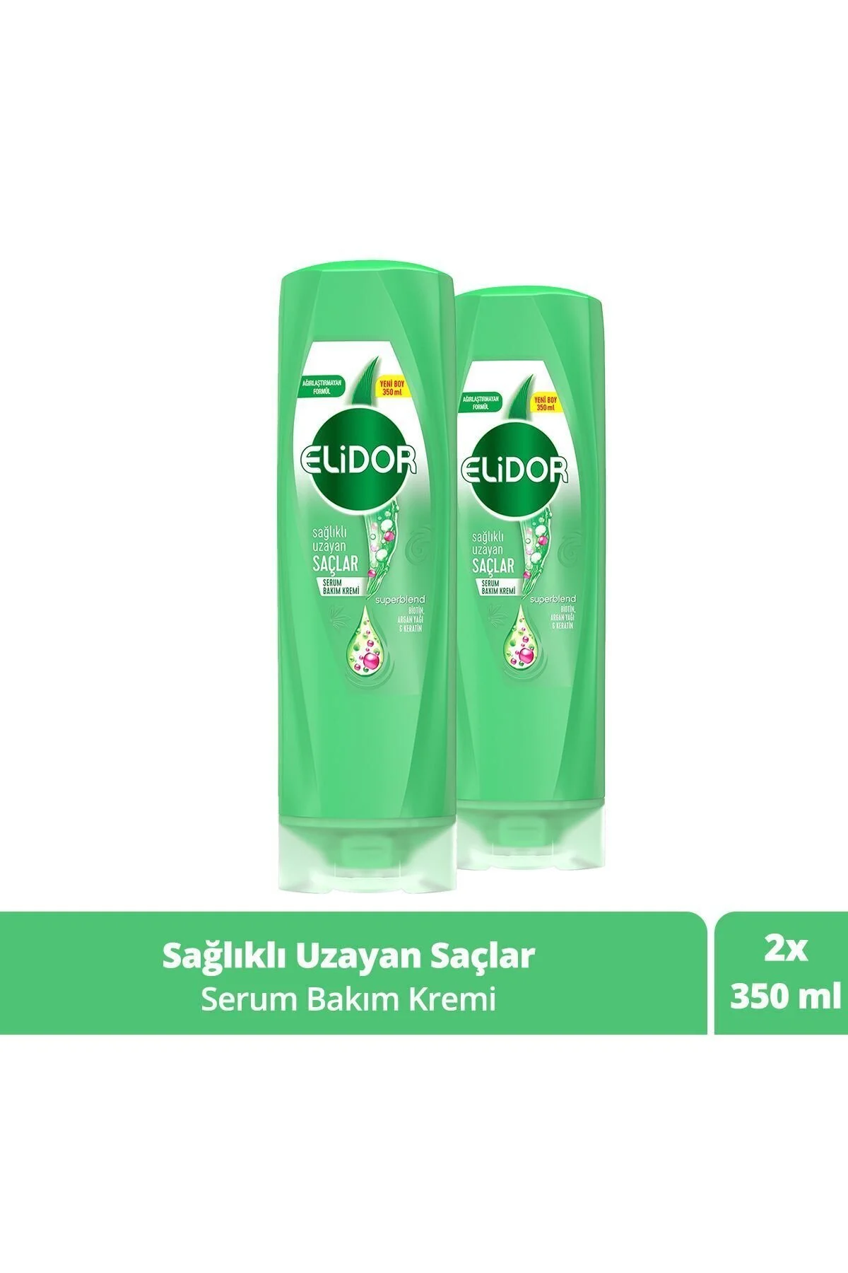 Elidor Superblend Serum Bakım Kremi Sağlıklı Uzayan Saçlar Biotin Argan Yağı Keratin 350 ml X2" Şampuan ve Saç Kremi Fiyatı