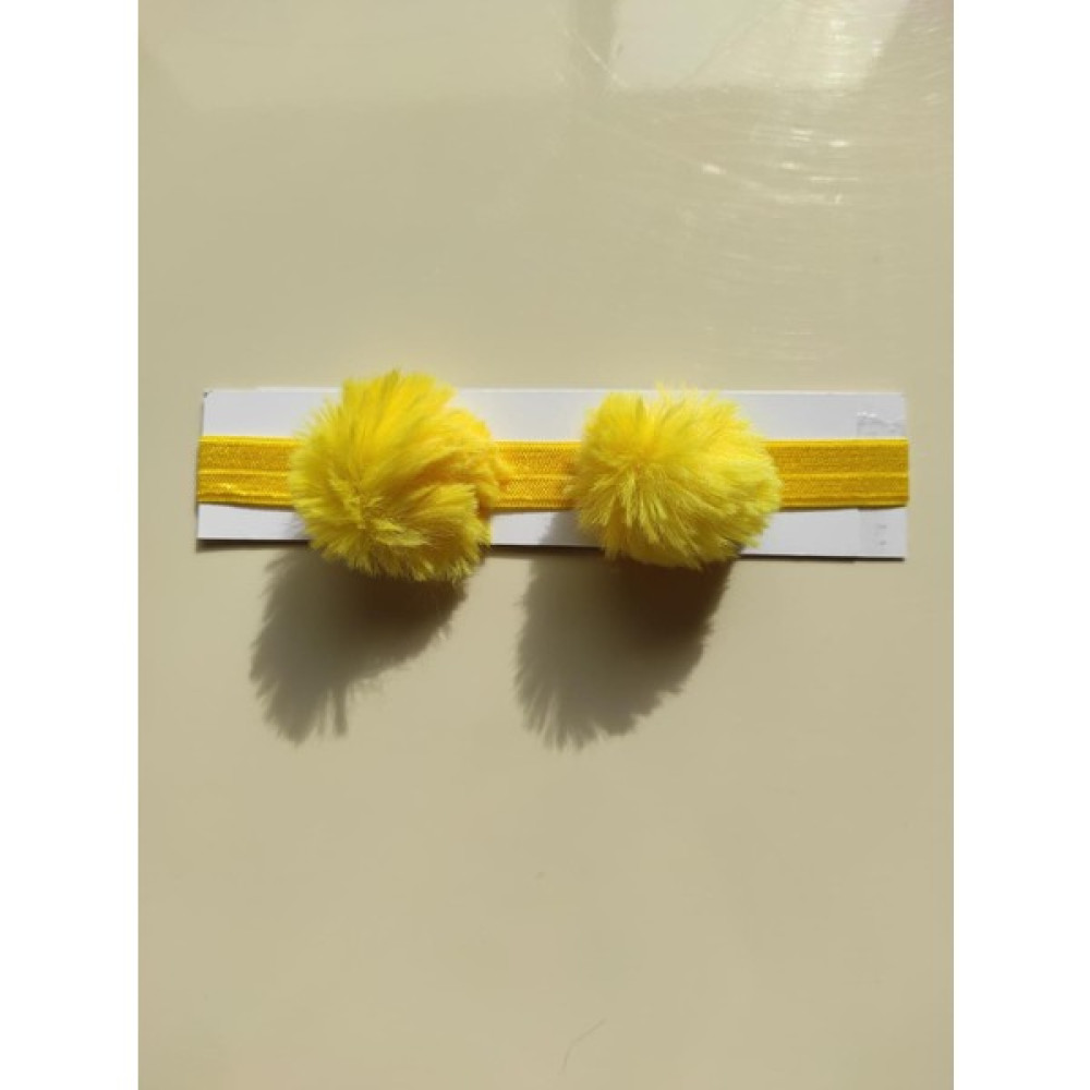 Elif Butik Bebek Esnek (Lastikli) Ponponlu Bandaj Taç - Sarı Toka, Taç & Saç Bandı Fiyatı