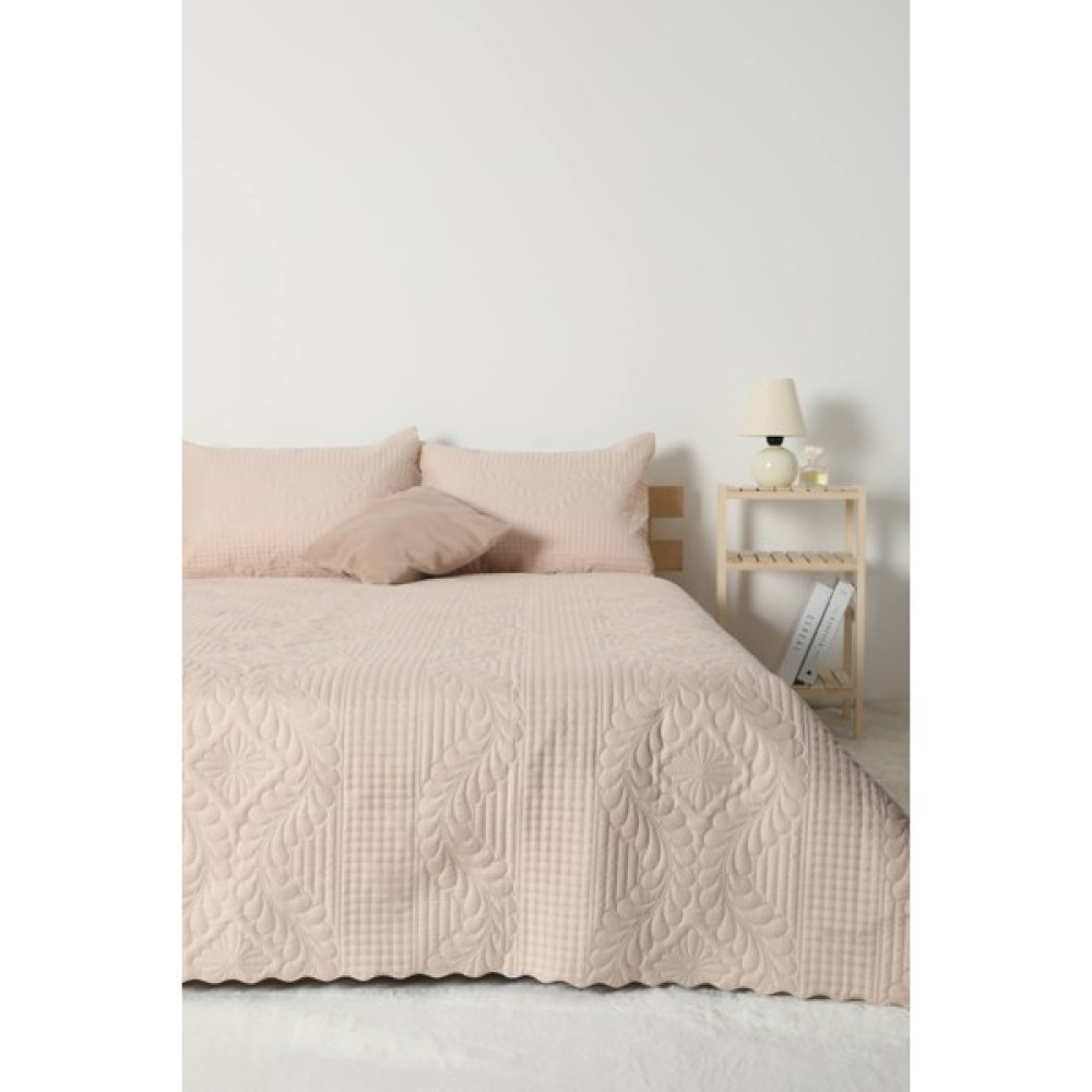 Elif Jumbo Soft Çift Kişilik Yatak Örtüsü Takımı - Vizon - 250 x 260 cm Yatak Örtüsü Fiyatı