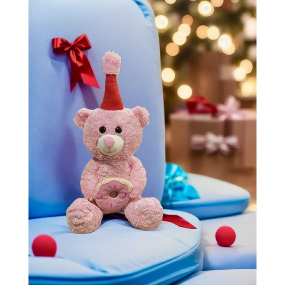 Elif Mağazacılık 50 cm Donat Pastalı Peluş Ayıcık (Yıkanabilir) - Pembe Ayıcık Peluş Oyuncaklar Fiyatı
