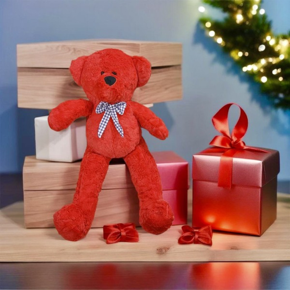 Elif Mağazacılık Papyonlu Peluş Ayıcık 75 cm (Yıkanabilir) - 08 Kırmızı Peluş Oyuncaklar Fiyatı