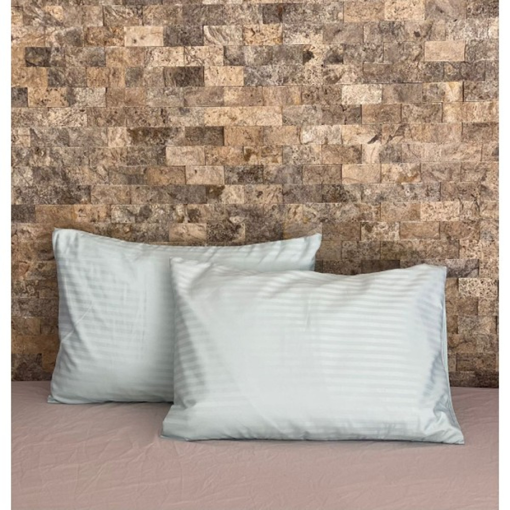 Elif Tekstil Saten Şeritli 2'li Yastık Kılıfı Seti - Su Yeşili - 50 x 70 cm Yastık Kılıfı Fiyatı