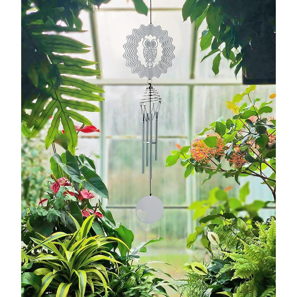 Elifeshop Feng Shui Baykuş Temalı Rüzgar Çanı Dış Mekan Bahçe Balkon Süsü Yeni Ev & Arkadaş Hediyesi 60 Cm. - Gümüş - 60 cm SSD / Solid State Drive Fiyatı