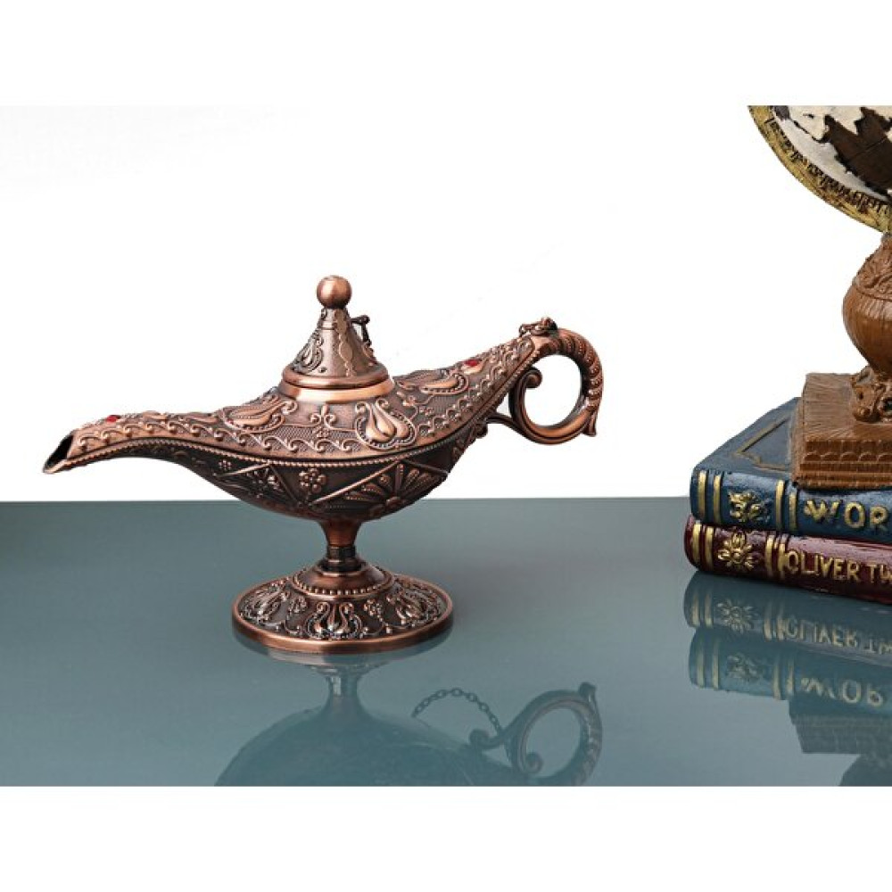 Elifeshop Lüks Motif Işlemeli Alaaddin’in Sihirli Lambası Tütsülük Buhurdanlık Biblo Hediyelik Dekoratif Ürün - Bronz Biblo Fiyatı