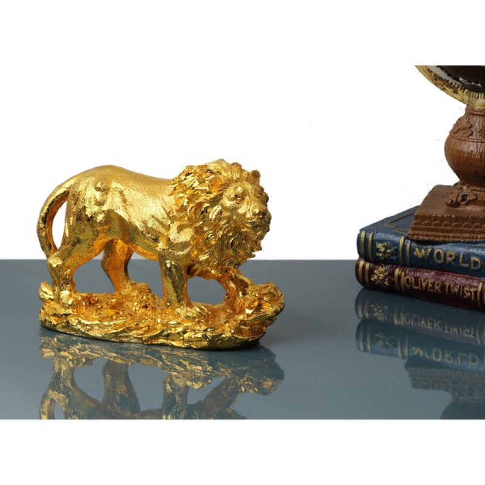 Elifeshop Lüks Polyester Aslan Heykeli Biblo Hediyelik Dekoratif Ürün Konsol Vitrin Masa Süsü Ofis Ev Hediyesi - Gold Hediyelik Eşya Fiyatı