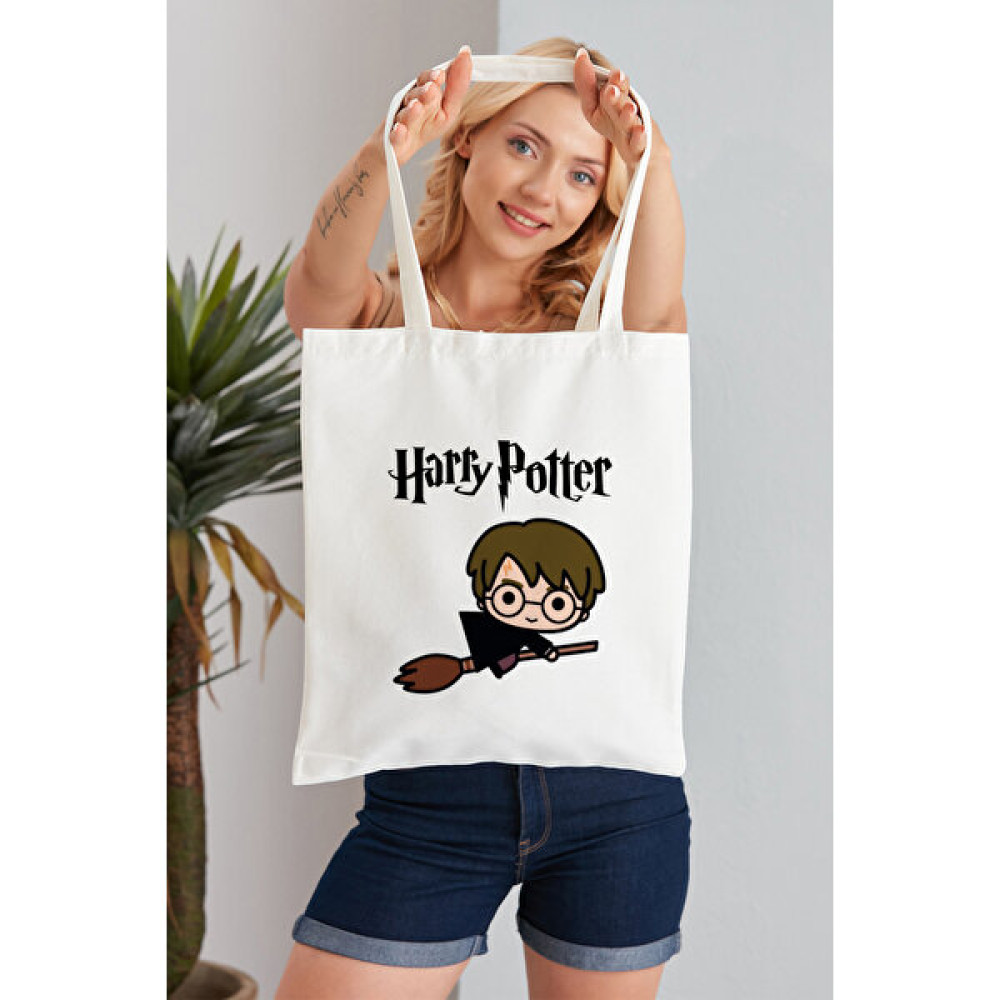 Elimin Ucunda Harry Potter Model Baskılı Günlük Kullanım Özel Baskı Bez Omuz Çantası Hediyelik Tote Bag Bayan Çanta ve Cüzdan Fiyatı