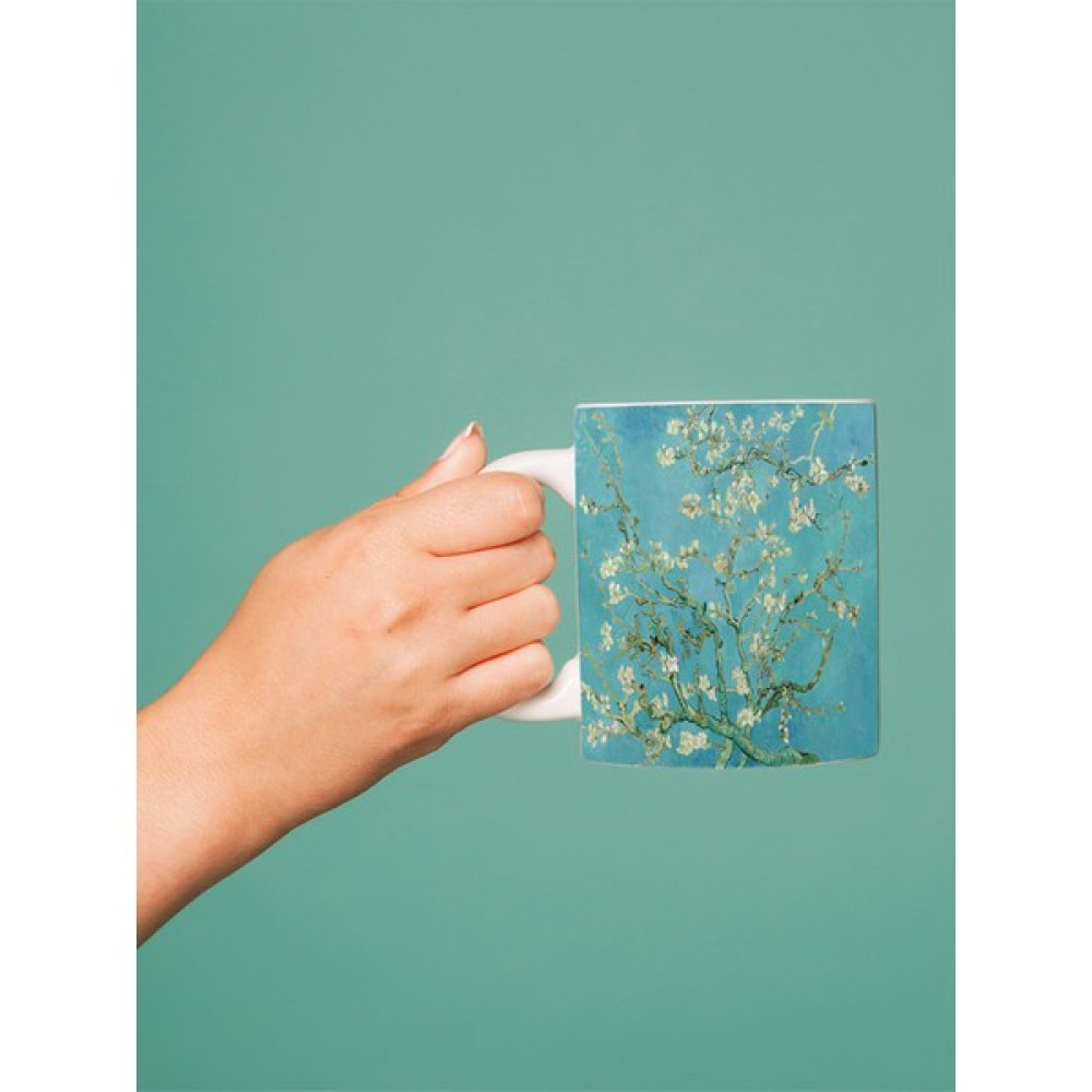 Elimin Ucunda Vincent Van Gogh Almond Blossom Model Baskılı Özel Baskı Tasarım Porselen Kupa Mug Bardak Hediyelik - 1 Adet - Beyaz - Mavi - 300 ml Oto Boyaları Fiyatı