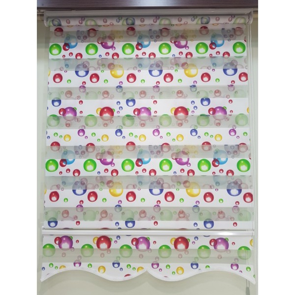 Elis Perde Baloncuk Desenli Baskılı Çocuk Odası Zebra Stor Perde - 70 x 200 cm - Beyaz Perde Fiyatı
