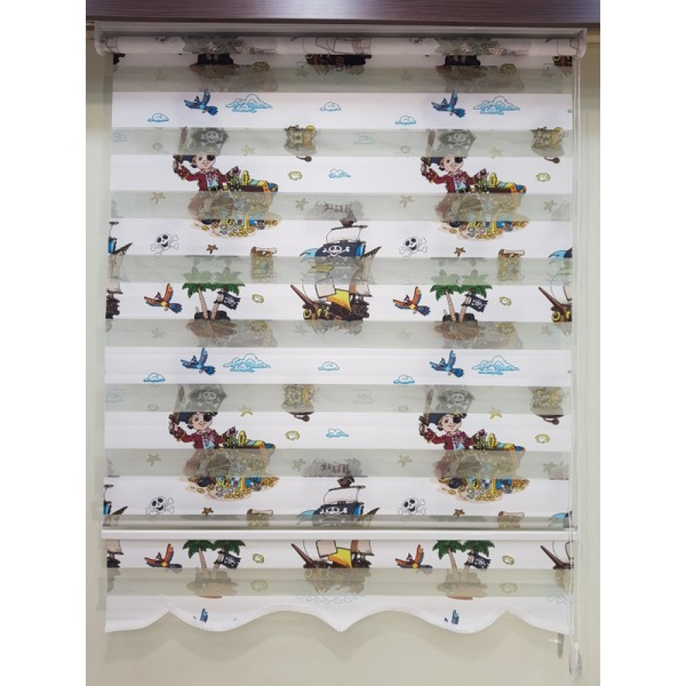 Elis Perde Korsan Baskılı Desenli Çocuk Odası Zebra Stor Perde - 70 x 200 cm - Beyaz Perde Fiyatı