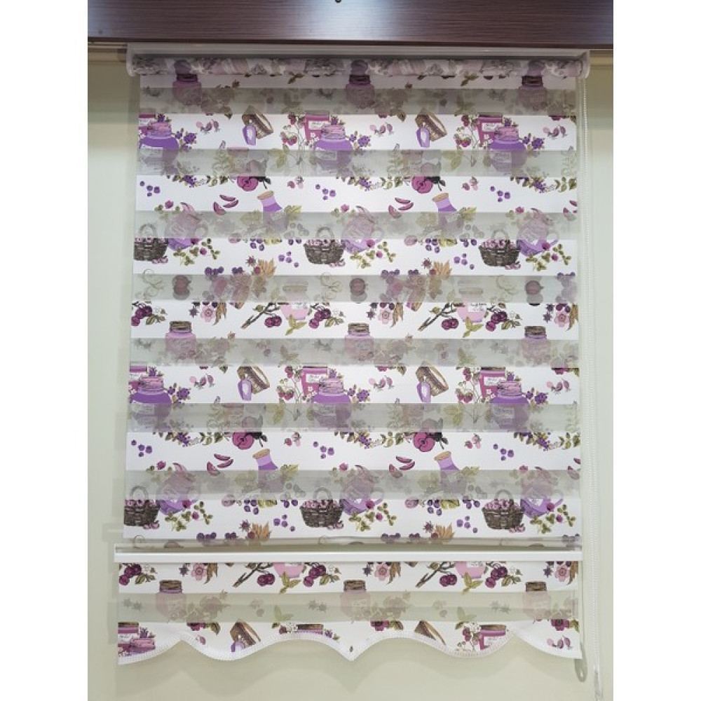 Elis Perde Mutfak Desenli Baskılı Zebra Stor Perde EP4430170 - Mor - 70 x 200 cm Perde Fiyatı