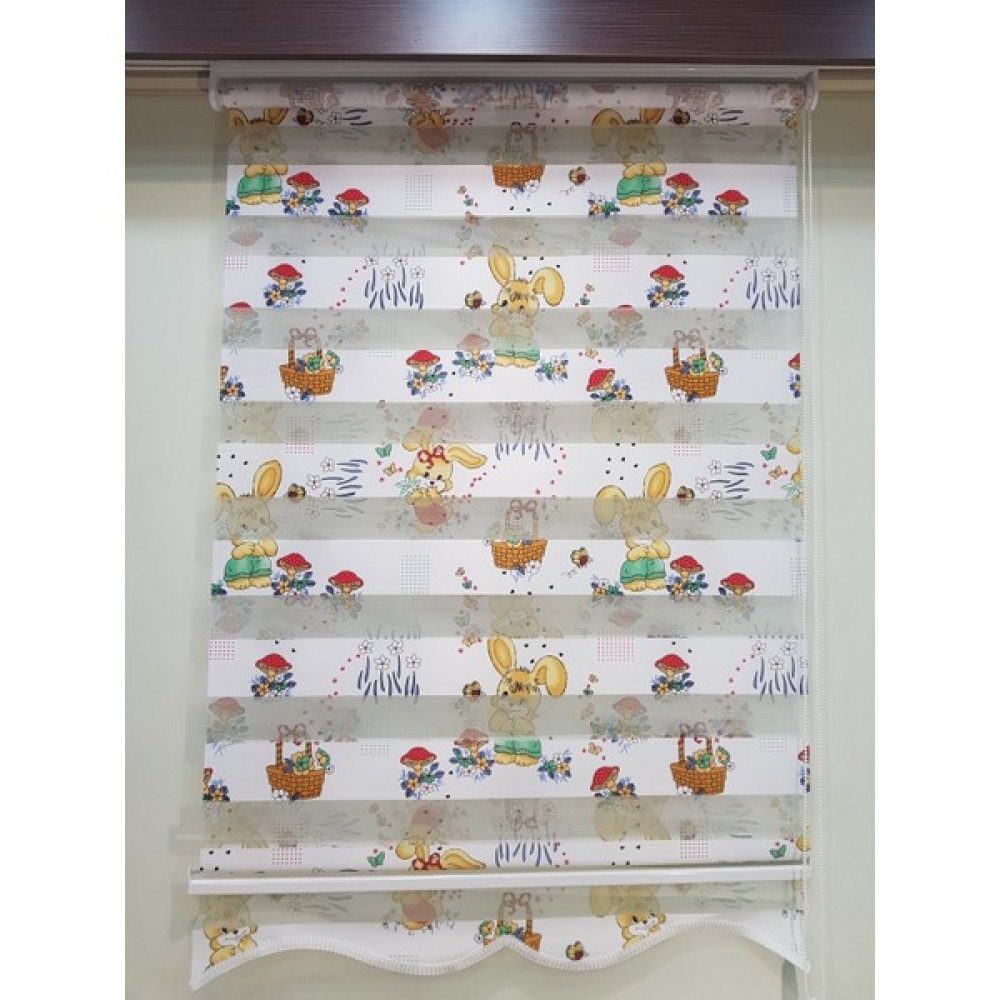 Elis Perde Tavşan Baskılı Desenli Çocuk Odası Zebra Stor Perde - 70 x 200 cm - Beyaz Perde Fiyatı