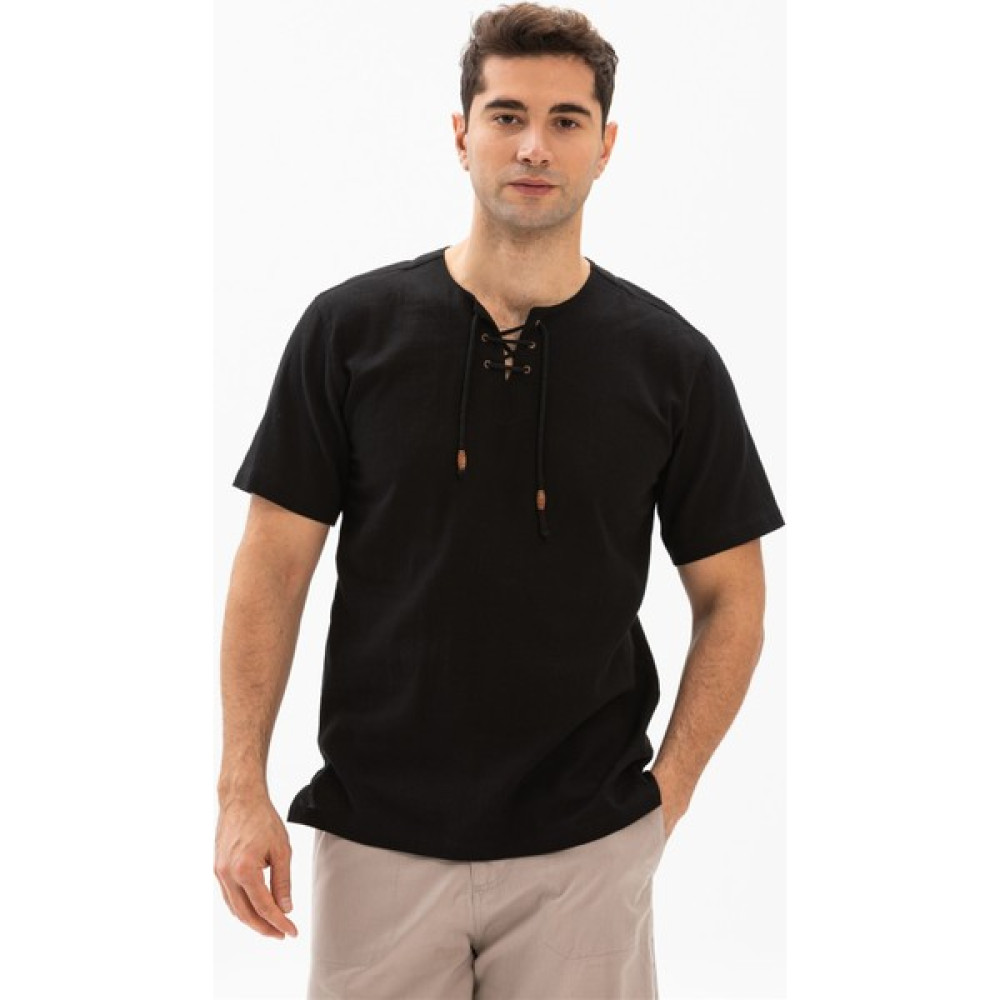 Eliş Şile Bezi Büyük Beden Kısa Kol Şile Bezi Zımbalı Erkek Tshirt Siyah Erkek T-shirt Fiyatı
