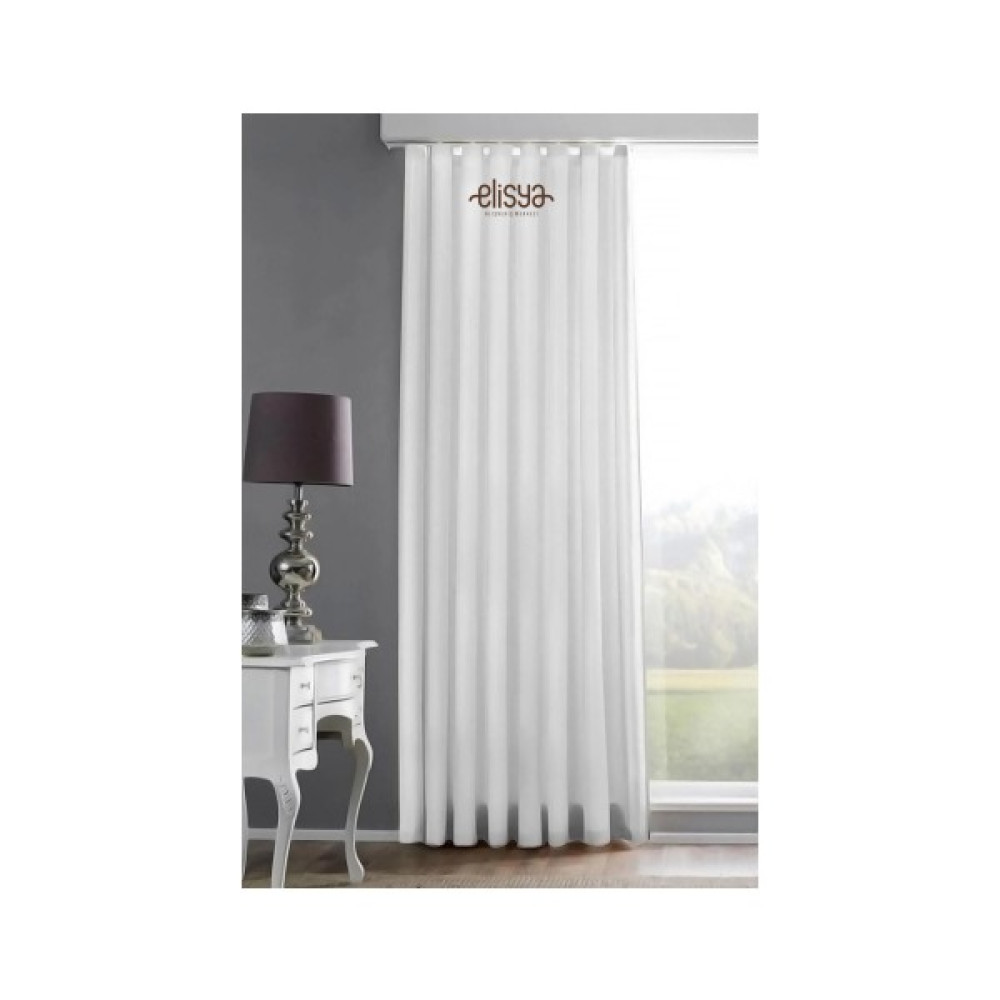 Elisya Home 1.sınıf Taç Saten Güneşlik Perde - Beyaz - 100 x 195 cm Güneşlik Fiyatı
