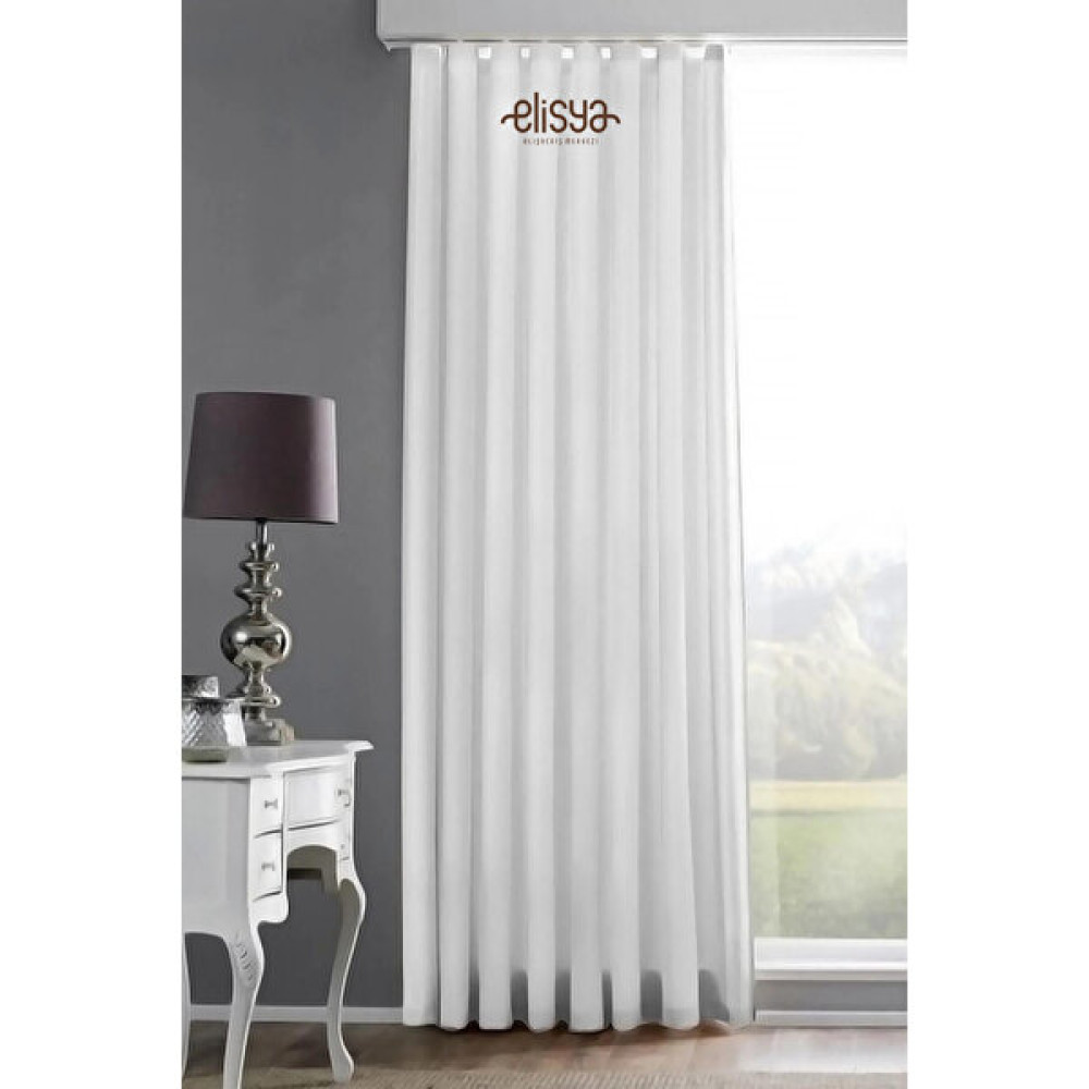 Elisya Home 1.sınıf Taç Saten Güneşlik Perde - Beyaz - 320 x 260 cm Güneşlik Fiyatı