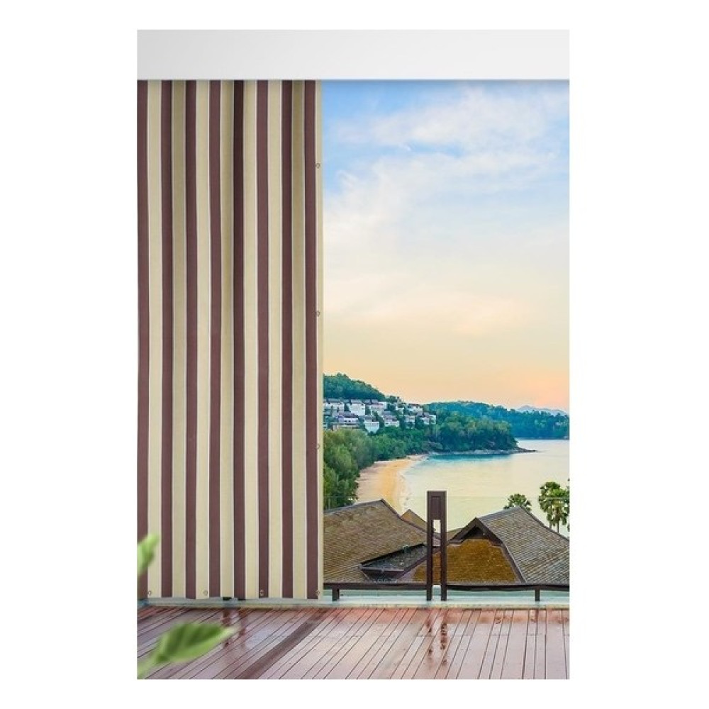 Elisya Home balkon Perdesi Branda+Güneşlik 6 Renk Seçeneği - 100 x 210 cm - Kahverengi - Krem Güneşlik Fiyatı