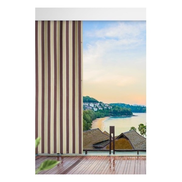 Elisya Home balkon Perdesi Branda+Güneşlik 6 Renk Seçeneği - 350 x 250 cm - Kahverengi - Krem Perde Fiyatı