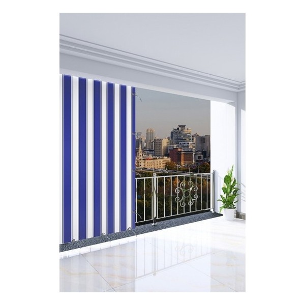 Elisya Home Elisya Home balkon Perdesi Branda+Güneşlik 6 Renk Seçeneği - 470 x 190 cm - Mavi - Beyaz Perde Fiyatı