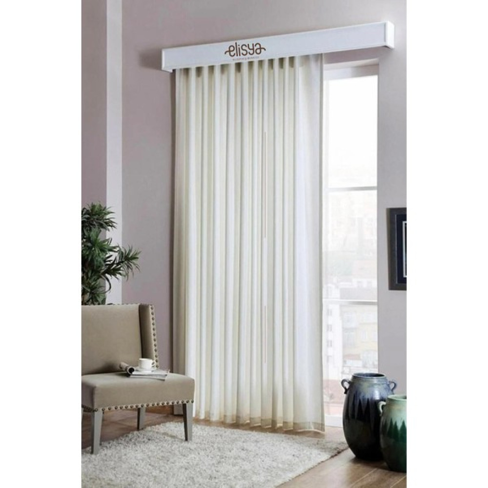 Elisya Home Taç Saten Güneşlik Perde - Krem - 200 x 200 cm Güneşlik Fiyatı