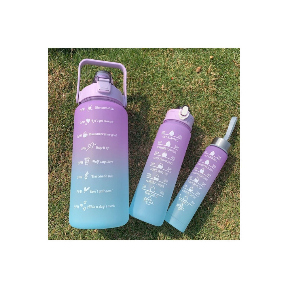 Elite Avm Motivasyonel 3lü Set Su Matarası Su Şişesi Suluk 2lt 700ml 500ml Tritan Spor Salonu Su Şişesi Suluk Suluk Fiyatı