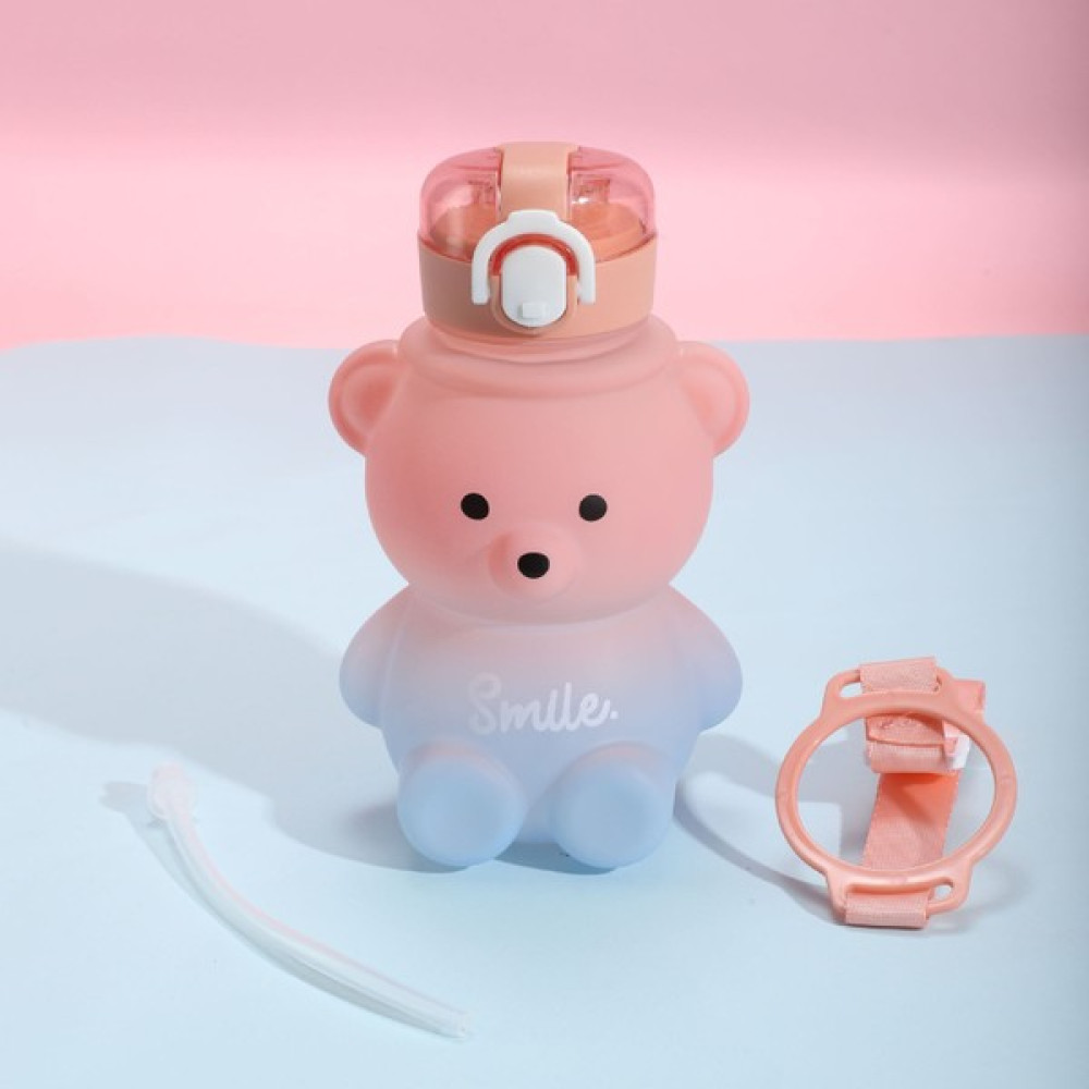 Elite AVM Smile Ayıcık Model Su Matarası Su Şişesi Suluk 800 0ml Bpa Içermez Suluk Çocuk Okul Su Şişesi - Açık Pembe Suluk Fiyatı