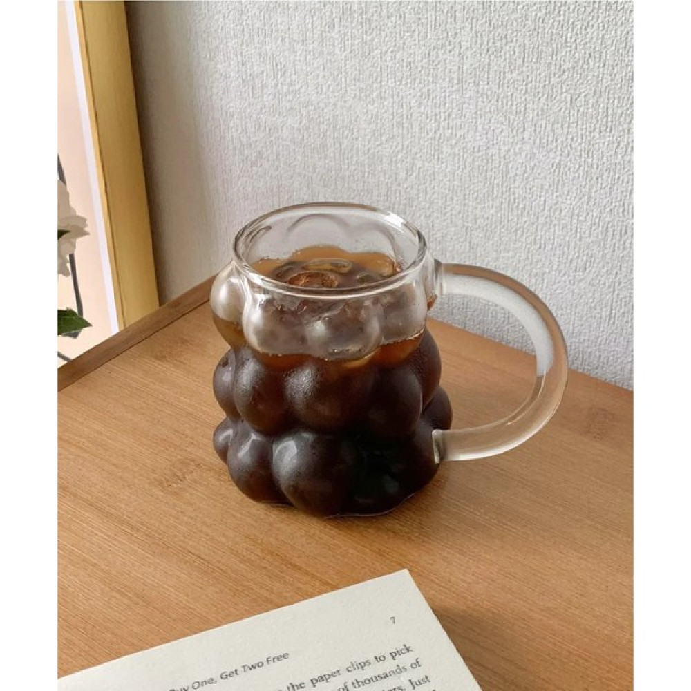 Elite Çeyiz Avm Kulplu Üzüm Desenli 430ML. Borosilikat Cam Bardak Isıya Dayanıklı Borosilikat Kulplu Boncuk Şekilli Bardak | Kahve ve Sunum Bardağı Fincan / Bardak / Kahve Takımı Fiyatı