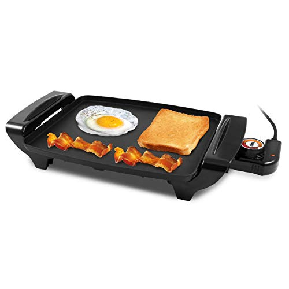 Elite Gourmet EGR-2722B Electric 10.5" x 8.5" Griddle, Cool-touch Handles Non-Stick Surface, Removable/Adjustable Thermostat, Skid Free-Rubber Feet, Black Grill and Barbecue Fiyatı