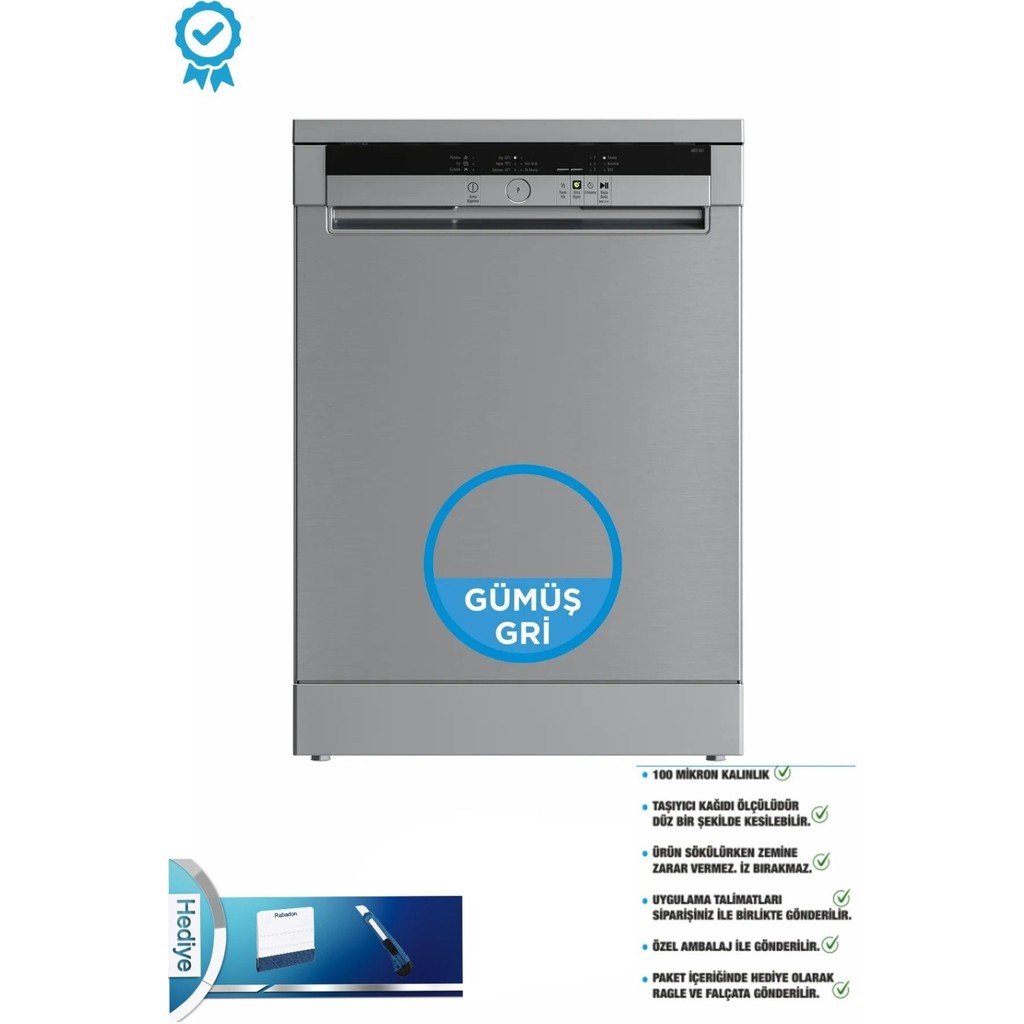 Elite Gümüş Gri Kendinden Yapışkanlı Bulaşık Makinesi Kaplama Folyosu 70 x 100 cm 1 Adet - Ahşap Bulaşık Makineleri Fiyatı