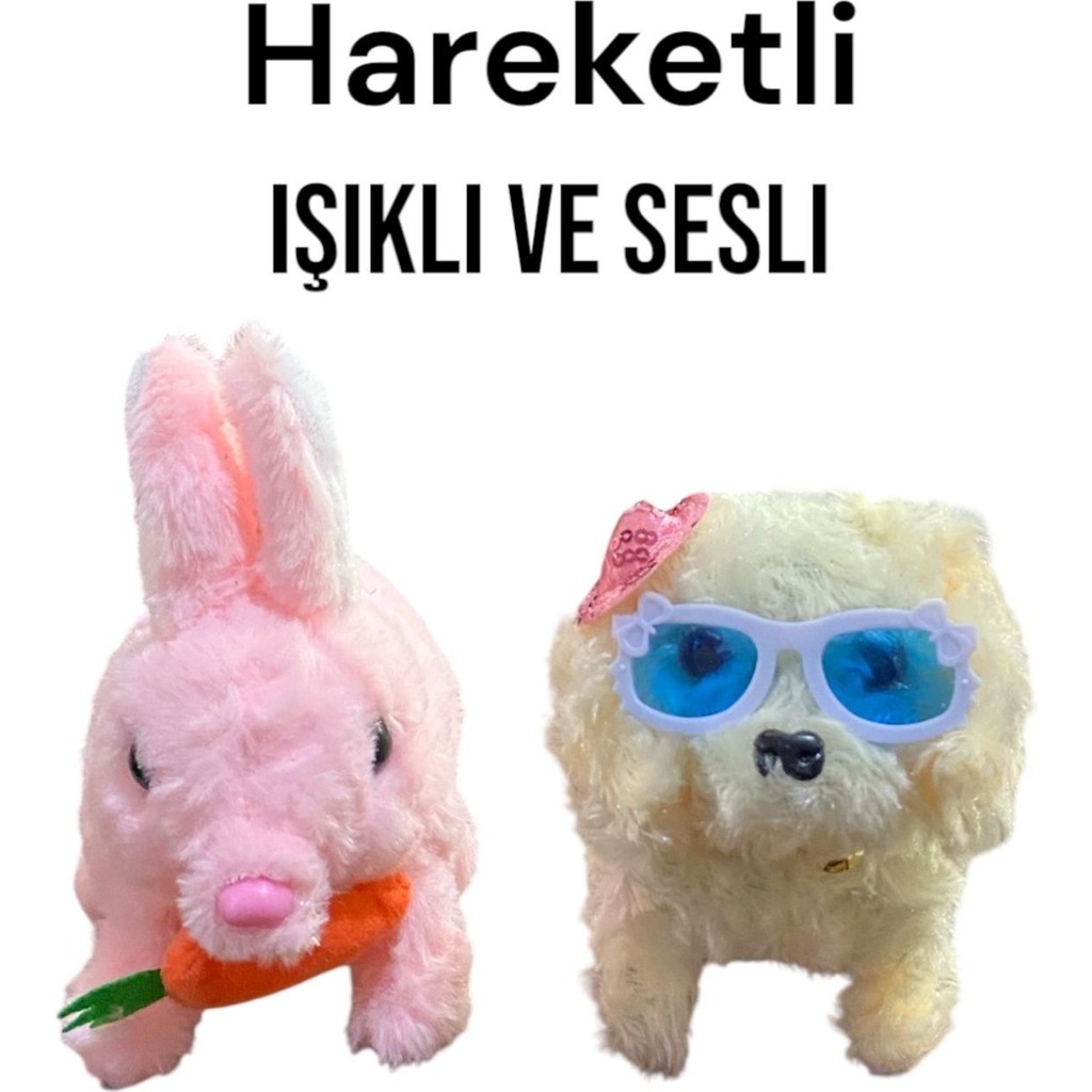 Elite Sesli Zıplayan Hareketli Tavşan ve Köpek Pilli Peluş Oyuncak 17CM 1 Adet Anne Bebek Oyuncak Fiyatı