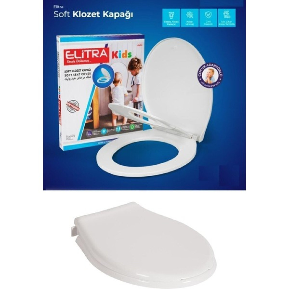 Elitra Elitra Kids Çocuk Adaptörlü Yavaş Kapanan Klozet Kapağı "yeni" Klozet Kapağı Fiyatı