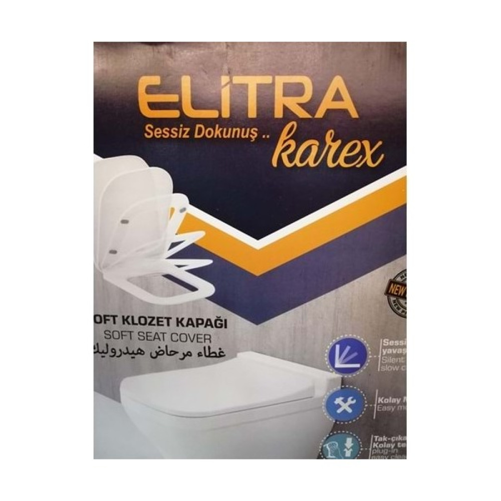 Elitra Karex Kare Klozet Kapağı - beyaz Klozet Kapağı Fiyatı