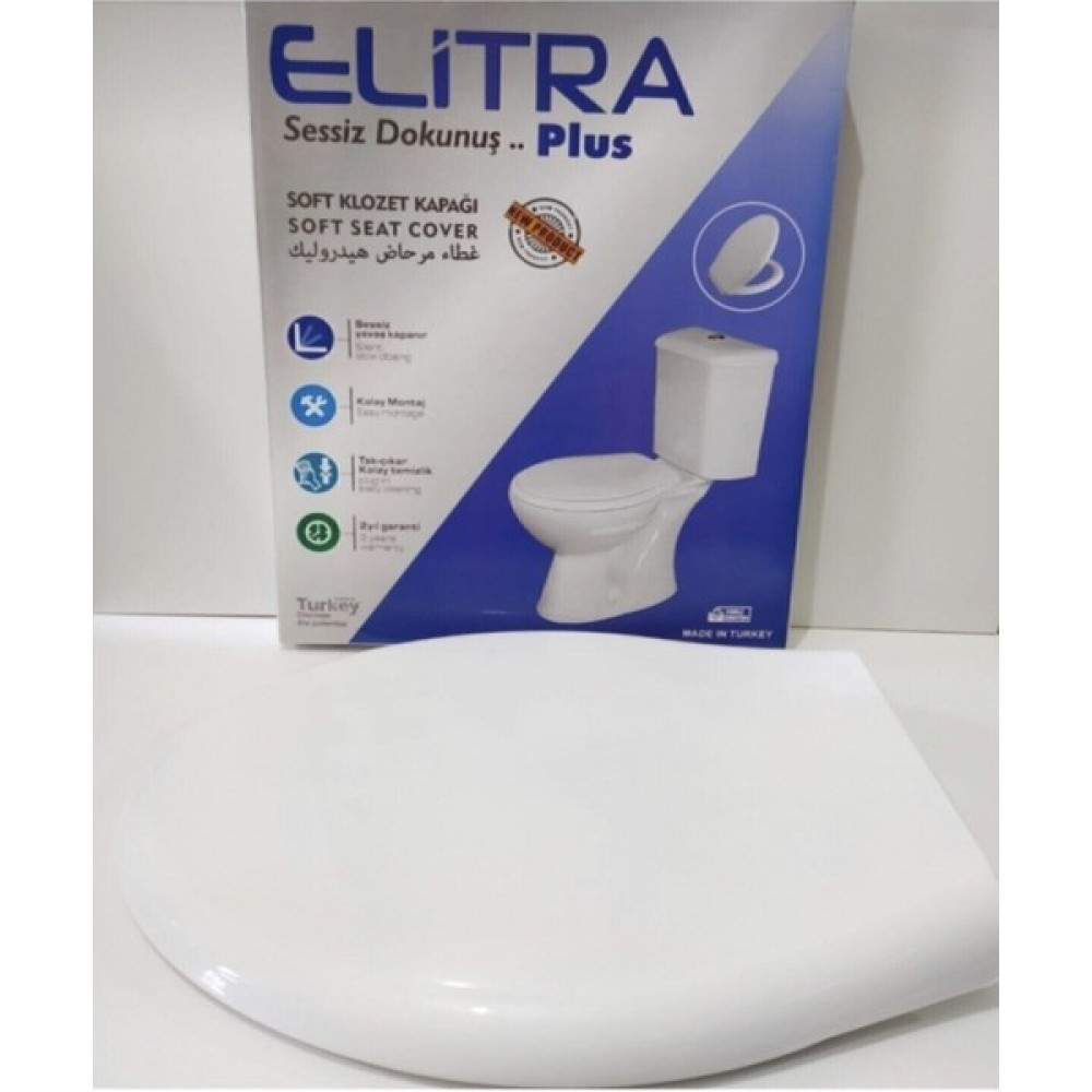 Elitra Plus Amortisörlü Frenli Yavaş Kapanan Klozet Kapağı Amortisörlü Kapak - yok - Beyaz Klozet Kapağı Fiyatı